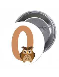 Przypinki buttony LITERKI DLA DZIECI  - O znaczki badziki z grafiką