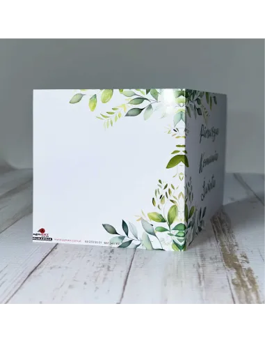 Eleganckie Zaproszenie na pierwszą komunię świętą zaproszenia komunijne motyw roślinny personalizacja PROJEKT GRATIS