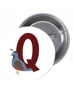 Przypinki buttony LITERKI DLA DZIECI  - Q znaczki badziki z grafiką