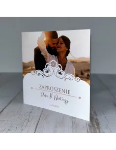 Eleganckie Personalizowane zaproszenie na Ślub Wesele zaproszenia weselne z waszym zdjęciem PROJEKT GRATIS