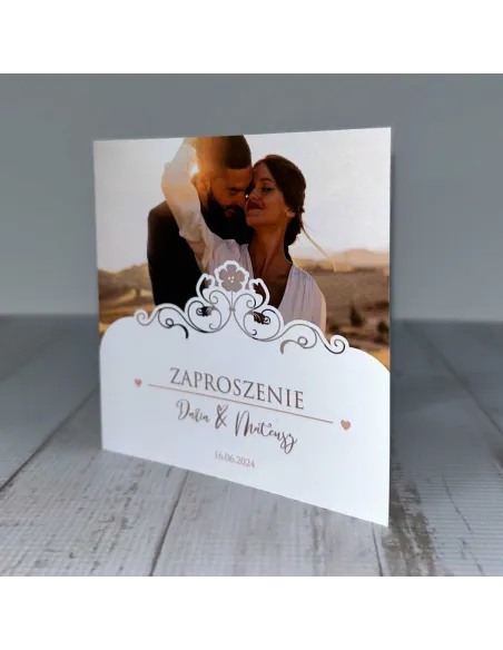 Eleganckie Personalizowane zaproszenie na Ślub Wesele zaproszenia weselne z waszym zdjęciem PROJEKT GRATIS