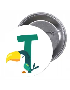 Przypinki buttony LITERKI DLA DZIECI  - T znaczki badziki z grafiką