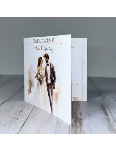Eleganckie Personalizowane zaproszenie na Ślub Wesele zaproszenia weselne PARA MŁODA + PROJEKT GRATIS