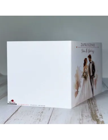 Eleganckie Personalizowane zaproszenie na Ślub Wesele zaproszenia weselne PARA MŁODA + PROJEKT GRATIS