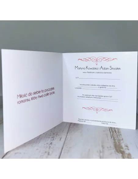 Eleganckie Personalizowane zaproszenie na Ślub Wesele zaproszenia weselne kwiaty para młoda + PROJEKT GRATIS