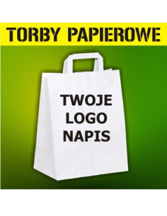 Torby papierowe z nadrukiem 30x22x10  - 100 sztuk