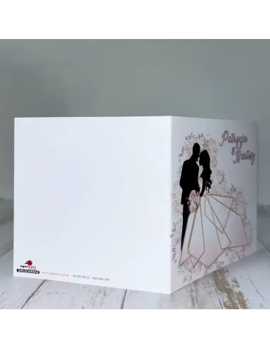 Eleganckie Personalizowane zaproszenie na Ślub Wesele zaproszenia ślubne kwiaty para młoda + PROJEKT GRATIS