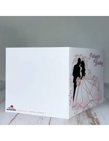 Eleganckie Personalizowane zaproszenie na Ślub Wesele zaproszenia ślubne kwiaty para młoda + PROJEKT GRATIS