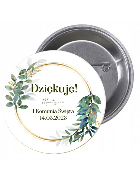 Przypinki buttony DZIĘKUJE!  I KOMUNIA ŚWIĘTA  znaczki badziki z grafiką