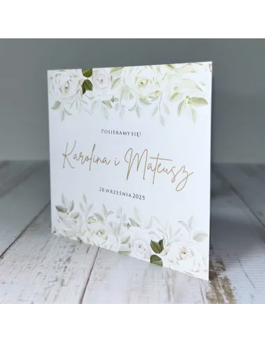 Eleganckie Personalizowane zaproszenie na Ślub Wesele zaproszenia ślubne kwiatowe