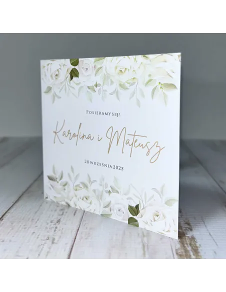 Eleganckie Personalizowane zaproszenie na Ślub Wesele zaproszenia ślubne kwiatowe