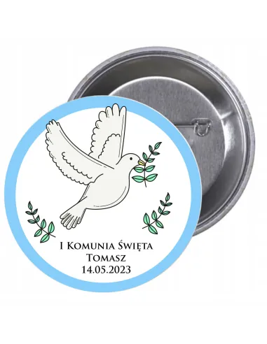 Przypinki buttony  I KOMUNIA ŚWIĘTA TOMASZ  znaczki badziki z grafiką