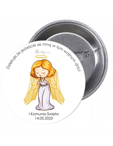 Przypinki buttony  I KOMUNIA ŚWIĘTA DZIĘKUJE, ŻE JESTEŚCIE ZE MNĄ W TYM WAŻNYM DNIU! znaczki badziki z grafiką
