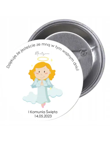 Przypinki buttony  I KOMUNIA ŚWIĘTA DZIĘKUJE, ŻE JESTEŚCIE ZE MNĄ W TYM WAŻNYM DNIU! znaczki badziki z grafiką