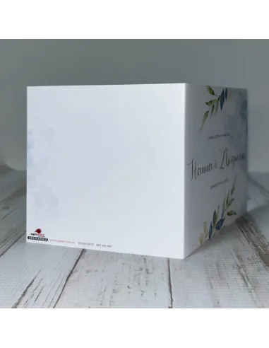 Eleganckie Personalizowane zaproszenie na Ślub Wesele zaproszenia ślubne błękit liście