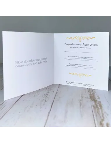 Eleganckie Personalizowane zaproszenie na Ślub Wesele zaproszenia ślubne minimalistyczne