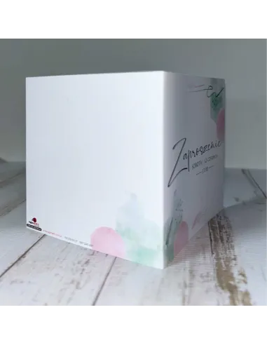 Eleganckie Personalizowane zaproszenie na Ślub Wesele zaproszenia ślubne zielono różowe