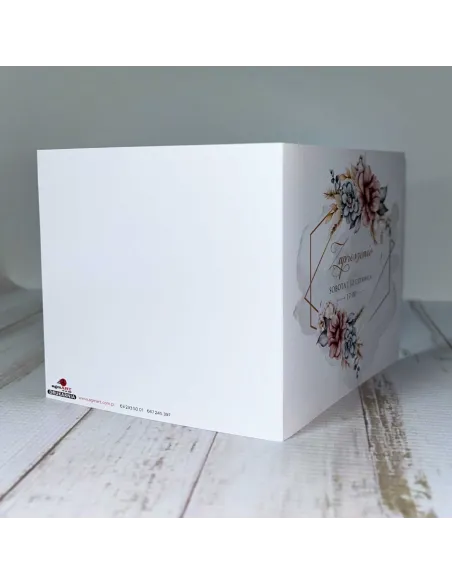 Eleganckie Personalizowane zaproszenie na Ślub Wesele zaproszenia ślubne motyw kwiatowy PROJEKT GRATIS