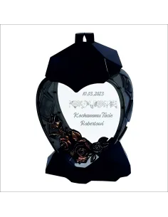 ZNICZ z różą grawerowany w kształcie serca DLA TATY