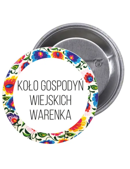 Przypinki buttony KOŁO GOSPODYŃ WIEJSKICH WARENKA  WARENKA znaczki badziki z grafiką
