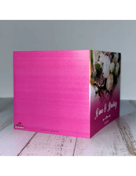 Eleganckie Personalizowane zaproszenie na Ślub Wesele zaproszenia ślubne RÓŻOWE + PROJEKT GRATIS