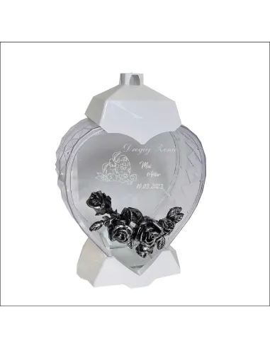 EKSKLUZYWNY ZNICZ kształt SERCE biały personalizowany GRAWER dla żony