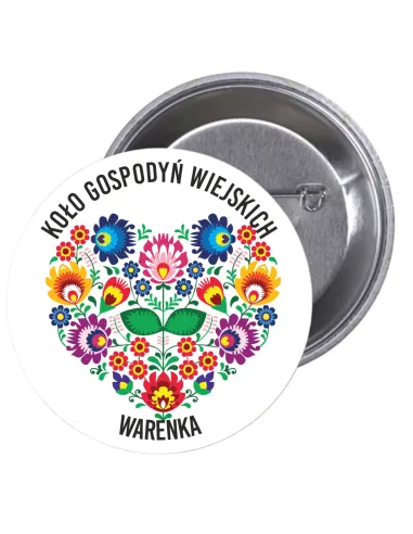 Przypinki buttony KOŁO GOSPODYŃ WIEJSKICH WARENKA  WARENKA znaczki badziki z grafiką