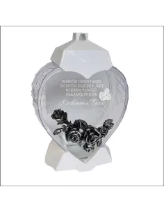 EKSKLUZYWNY ZNICZ kształt SERCE biały personalizowany GRAWER dla taty