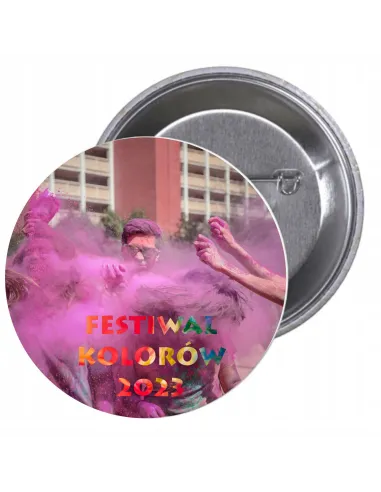 Przypinki buttony FESTIWAL KOLORÓW 2023 znaczki badziki z grafiką