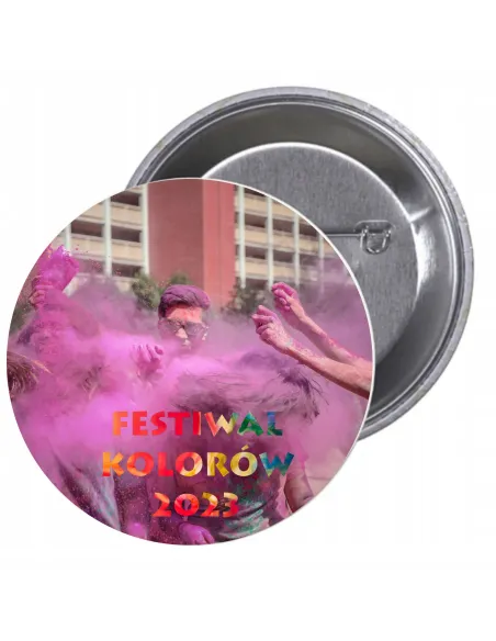Przypinki buttony FESTIWAL KOLORÓW 2023 znaczki badziki z grafiką