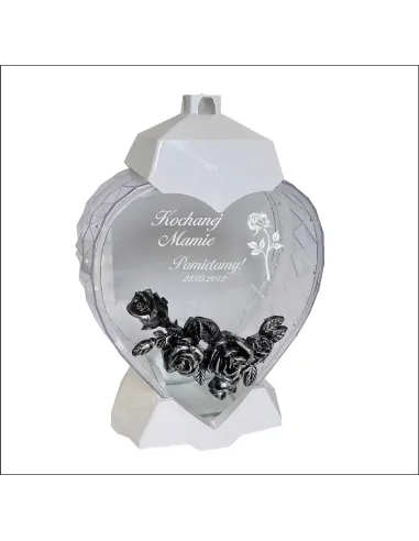 EKSKLUZYWNY ZNICZ kształt SERCE biały personalizowany GRAWER dla mamy