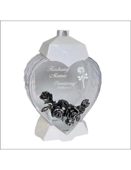 EKSKLUZYWNY ZNICZ kształt SERCE biały personalizowany GRAWER dla mamy