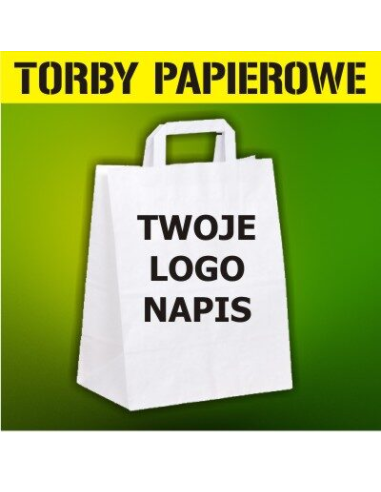 Torby papierowe z nadrukiem 30x25x15  - 100 sztuk
