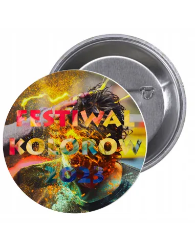 Przypinki buttony FESTIWAL KOLORÓW 2023 znaczki badziki z grafiką