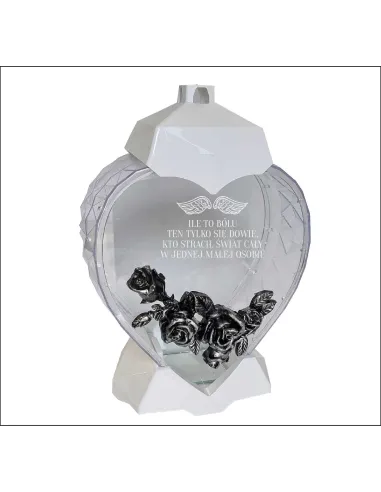 EKSKLUZYWNY ZNICZ kształt SERCE biały personalizowany GRAWER dla dziecka