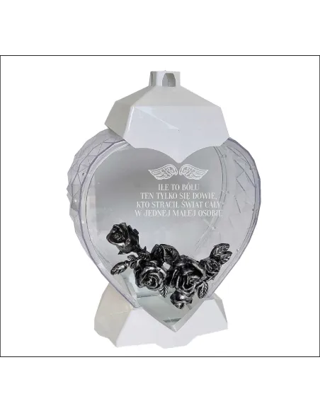 EKSKLUZYWNY ZNICZ kształt SERCE biały personalizowany GRAWER dla dziecka