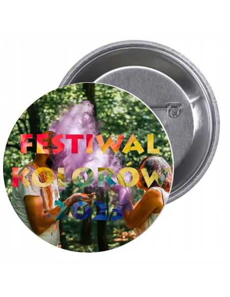Przypinki buttony FESTIWAL KOLORÓW 2023 znaczki badziki z grafiką