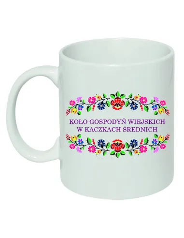 Kubek ceramiczny Koło Gospodyń Wiejskich nadruk KGW twoja miejscowości