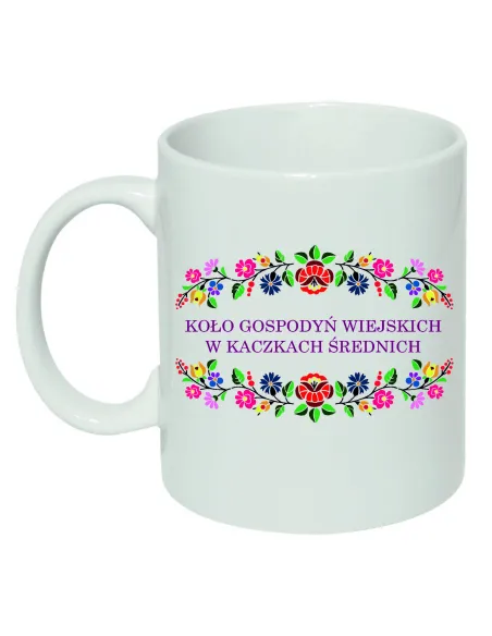 Kubek ceramiczny Koło Gospodyń Wiejskich nadruk KGW twoja miejscowości