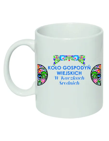 Kubek ceramiczny Koło Gospodyń Wiejskich nadruk KGW twoja miejscowości