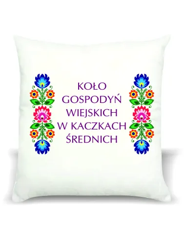 FOTO PODUSZKA koło gospodyń wiejskich KGW + twój tekst grafika nazwa