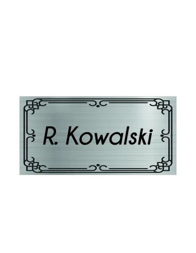 TABLICZKA nierdzewna laminat GRAWER Z NAZWISKIEM na drzwi mieszkanie 15x5cm