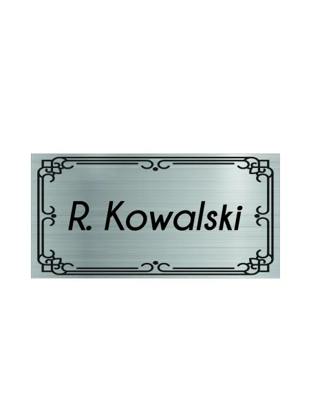 TABLICZKA nierdzewna laminat GRAWER Z NAZWISKIEM na drzwi mieszkanie 15x5cm