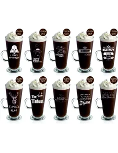 Szklanka do kawy latte z grawerem na prezent