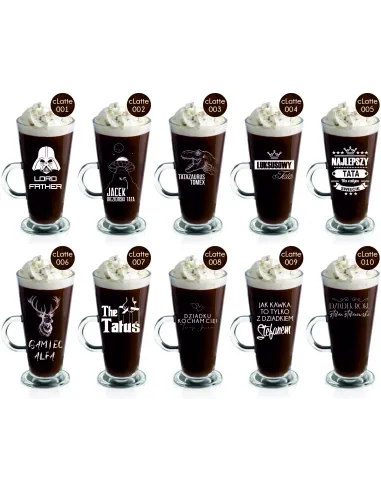 Szklanka do kawy latte z grawerem na prezent