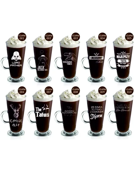 Szklanka do kawy latte z grawerem na prezent