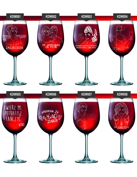 Kieliszek do wina z grawerem na prezent upominek