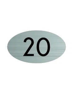 TABLICZKA nierdzewna owalna Z GRAWEREM numer numerek na szafkę drzwi mieszkania