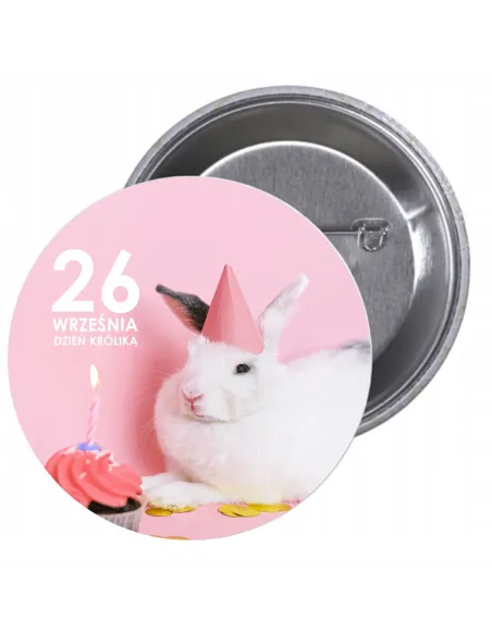 Przypinki buttony DZIEŃ KRÓLIKA  znaczki badziki z grafiką