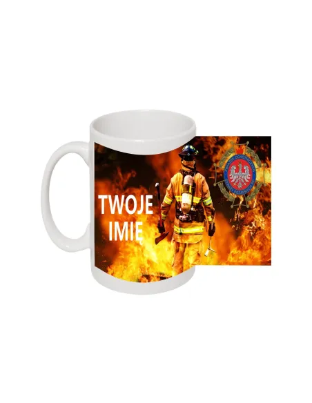 Kubek prezent dla strażaka z nadrukiem imię straż pożarna